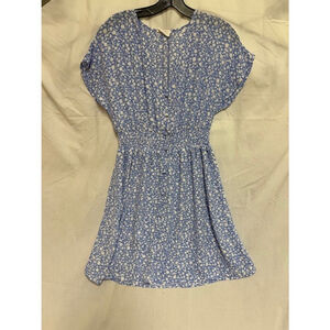 SIENNA SKY Baby Blue and White Flowered Flowy Dress
